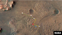 Gambar beranotasi ini menggambarkan beberapa penerbangan — dan dua jalur berbeda — Helikopter Mars inovatif NASA dapat melakukan perjalanannya ke sistem sungai Delta Kawah Jezero.  (Sumber gambar: NASA/JPL-Caltech/University of Arizona/USGS)