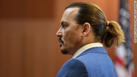 Johnny Depp di pengadilan pada hari Selasa.