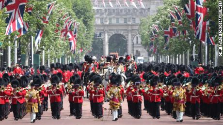 Trooping The Color, Parade Ulang Tahun Ratu tahunan, pada 8 Juni 2019 di London, Inggris.