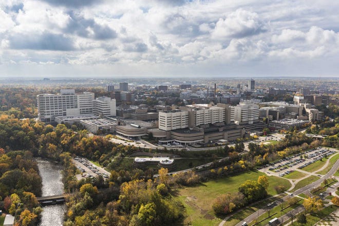 Pemandangan udara Rumah Sakit Universitas Michigan.